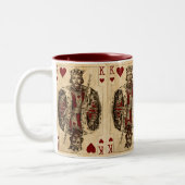 Vintage Spielkarte-Collage König-Hearts Zweifarbige Tasse (Links)