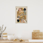 Vintage Spielkarte der Königin der Spades (1889) Poster (Küche)