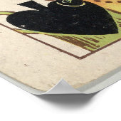 Vintage Spielkarte der Königin der Spades (1889) Poster (Ecke)