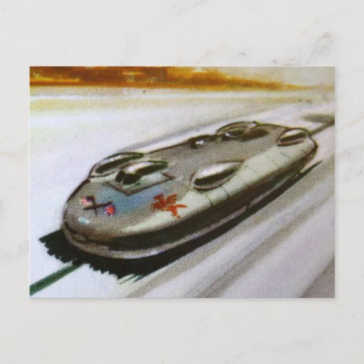 Vintage Spielkarte eines Rennwagens Postkarte (Vorderseite)