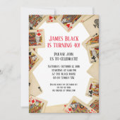 Vintage Spielkarten Geburtstagsparty Einladung (Vorderseite)