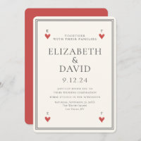 Vintage Spielkarten Herz Einfache Hochzeit