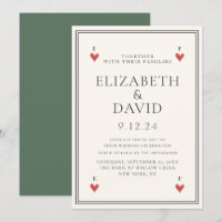 Vintage Spielkarten Herz Einfache Hochzeit