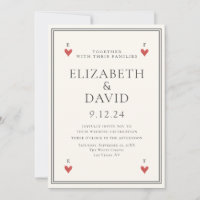 Vintage Spielkarten Herz Einfache Hochzeit