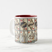 Vintage Spielkarten - Könige und Königinnen der Zweifarbige Tasse (Vorderseite Links)