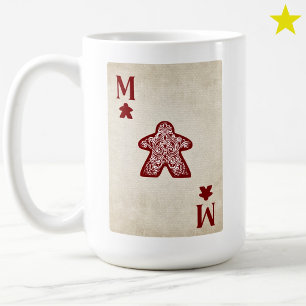 Vintage Spielkarten Meeple Ass Brettspiel Kaffeetasse