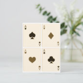 Vintage Spielkarten Postkarte (Stehend Vorderseite)