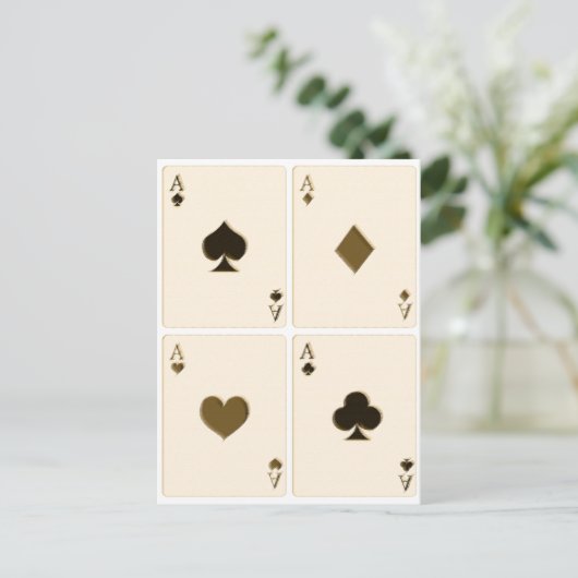 Vintage Spielkarten Postkarte (Stehend Vorderseite)