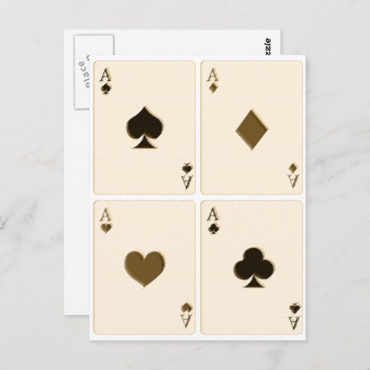 Vintage Spielkarten Postkarte (Vorne/Hinten)