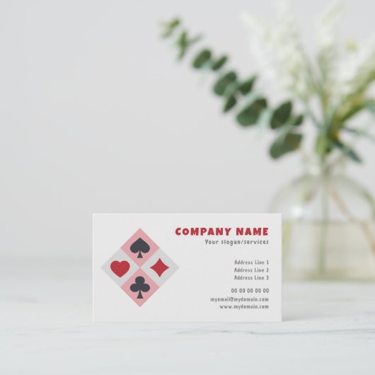 Vintage Spielkarten-Visitenkarte Visitenkarte (Stehend Vorderseite)