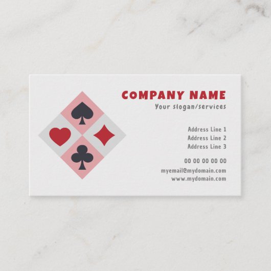 Vintage Spielkarten-Visitenkarte Visitenkarte (Vorderseite)