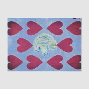 VINTAGE-SPIELKARTENBILD ROTES HERZ Tissue-Papier Seidenpapier