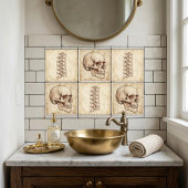 Vintage Spine Anatomy Sketch Fliese