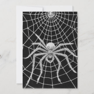Vintage Spinne, die ein Netz spinnt Einladung