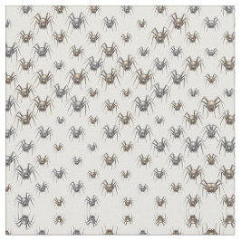 Vintage Spinnen Creepy White Gray Funny Funny Patt Stoff