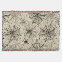 Vintage-Spinnen und -Netze Halloween-Muster