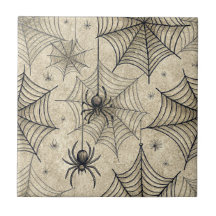 Vintage-Spinnen und -Netze Halloween-Muster