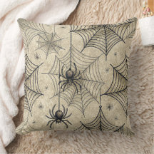 Vintage-Spinnen und -Netze Halloween-Muster
