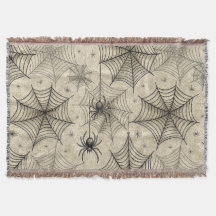 Vintage Spinnen und Weben Halloween-Muster