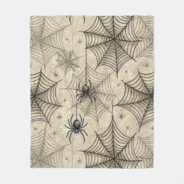 Vintage Spinnen und Weben Halloween-Muster Fleecedecke