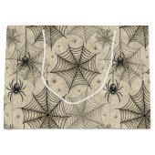 Vintage Spinnen und Weben Halloween-Muster Große Geschenktüte (Vorderseite)