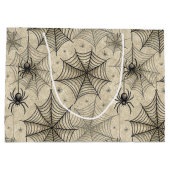 Vintage Spinnen und Weben Halloween-Muster Große Geschenktüte (Rückseite)