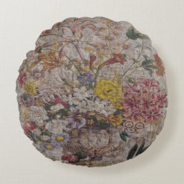 Vintage Spinnstoffe, rund gezogene Kissen (16 Zoll