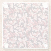 Vintage Spiral Barock Blätter, texturiert. Glasuntersetzer (Rückseite)
