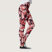 Vintage Spiral Barock Blätter, texturiert. Leggings (Rechts)