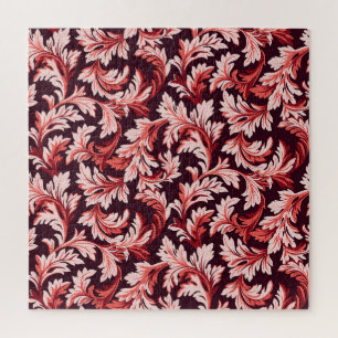 Vintage Spiral Barock Blätter, texturiert. Puzzle