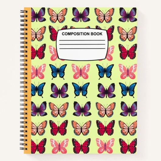 Vintage Spiralschmetterlingsbildung Notizblock (Vorderseite)