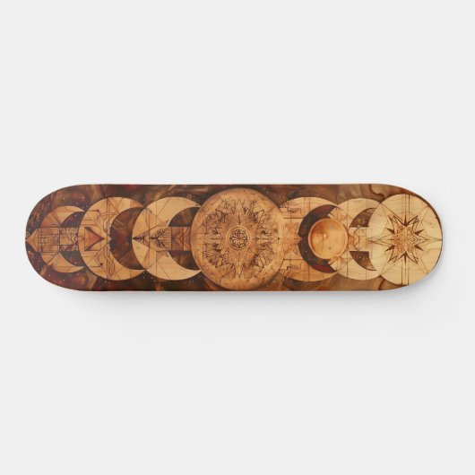 Vintage spiritual design skateboard (Horizontal)