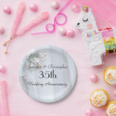 Vintage Spitze 35. Hochzeitstag, Name, Pappteller (Party)