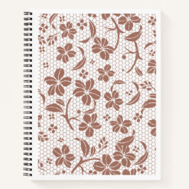 "Vintage-Spitze" Ästhetik-Blumen-Hardcover-Spiralb Notizblock