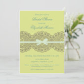 "Vintage Spitze-" Brautparty-Einladung Einladung (Stehend Vorderseite)