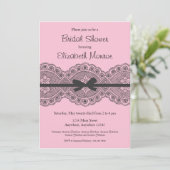 "Vintage Spitze" Bridal-Dusche Einladung (Stehend Vorderseite)