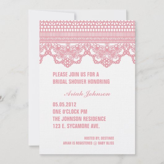 VINTAGE SPITZE Einladung (Vorderseite)