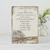 Vintage Spitze-Einladung Melinda Einladung (Stehend Vorderseite)