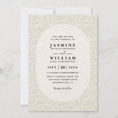 Vintage-Spitze Elegante Moderne QR-Code-Hochzeit Einladung (Vorderseite)