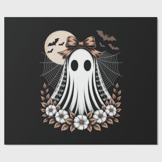 Vintage-Spitze-Geist-Halloween Geschenkpapier (Flach)