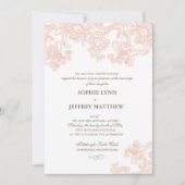 Vintage Spitze-Hochzeits-Einladung Einladung (Vorderseite)