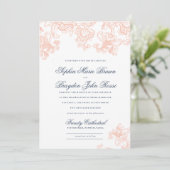 Vintage Spitze-Hochzeits-Einladung - Einladung (Stehend Vorderseite)