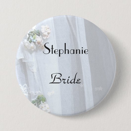 Vintage Spitze, Name, Bridge Large Button Button (Vorderseite)