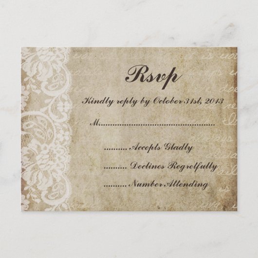 Vintage Spitze Old World UAWG Postkarte (Vorderseite)