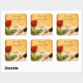 Vintage Spitze, Rote Rose, Aufkleber für Pergament (Blatt)