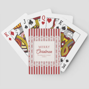 Vintage-Spitze rote Streifen Weihnachtsfeier Gesch Spielkarten
