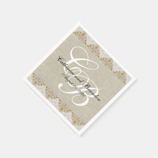 Vintage Spitze-rustikale Serviette (Ecke)