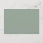 Vintage-Spitze-Sagegrün-Hochzeits-Website-QR-Code Begleitkarte (Rückseite)