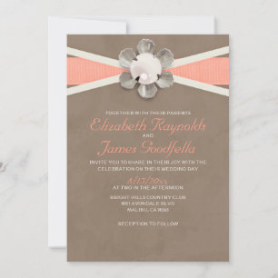 Vintage Spitze und Perlen, die Einladungen Wedding