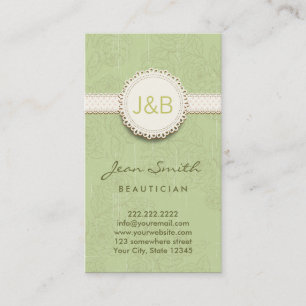 Vintage Spitzeblumenbeautician-Geschäfts-Karte Visitenkarte